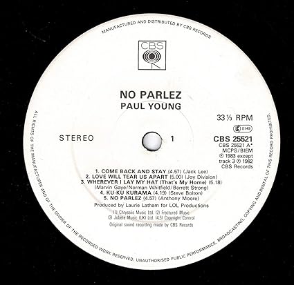 Paul Young-No Parlez - Paul Young Vinyl LP